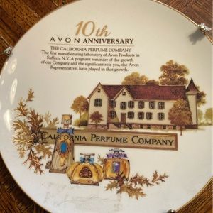 Avon 10th Anniversary plate with 22k gold rim